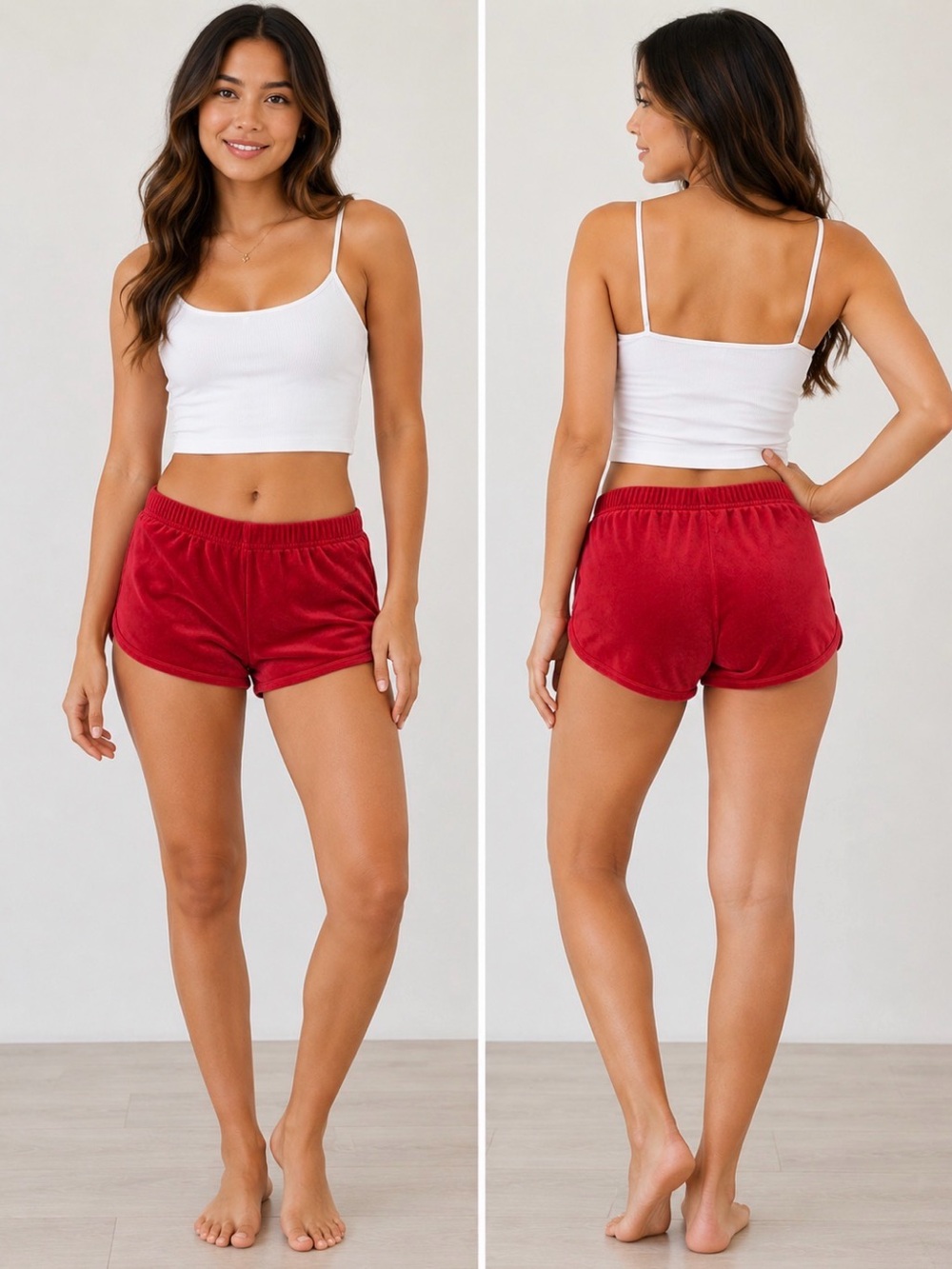 Hollister Red Velour Athletic Shorts